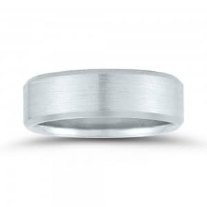 Satin Flat Mens Wedding Band