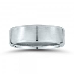 Ribbed Mens Wedding Band