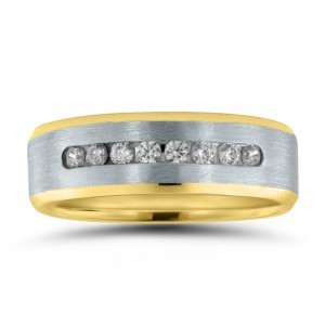 Two-Tone 14K Diamond Men's Wedding Band